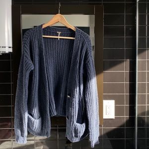 free people oversized navy beach cardigan